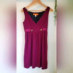 Women's XS Sleeveless Knee-Length Plum Dress